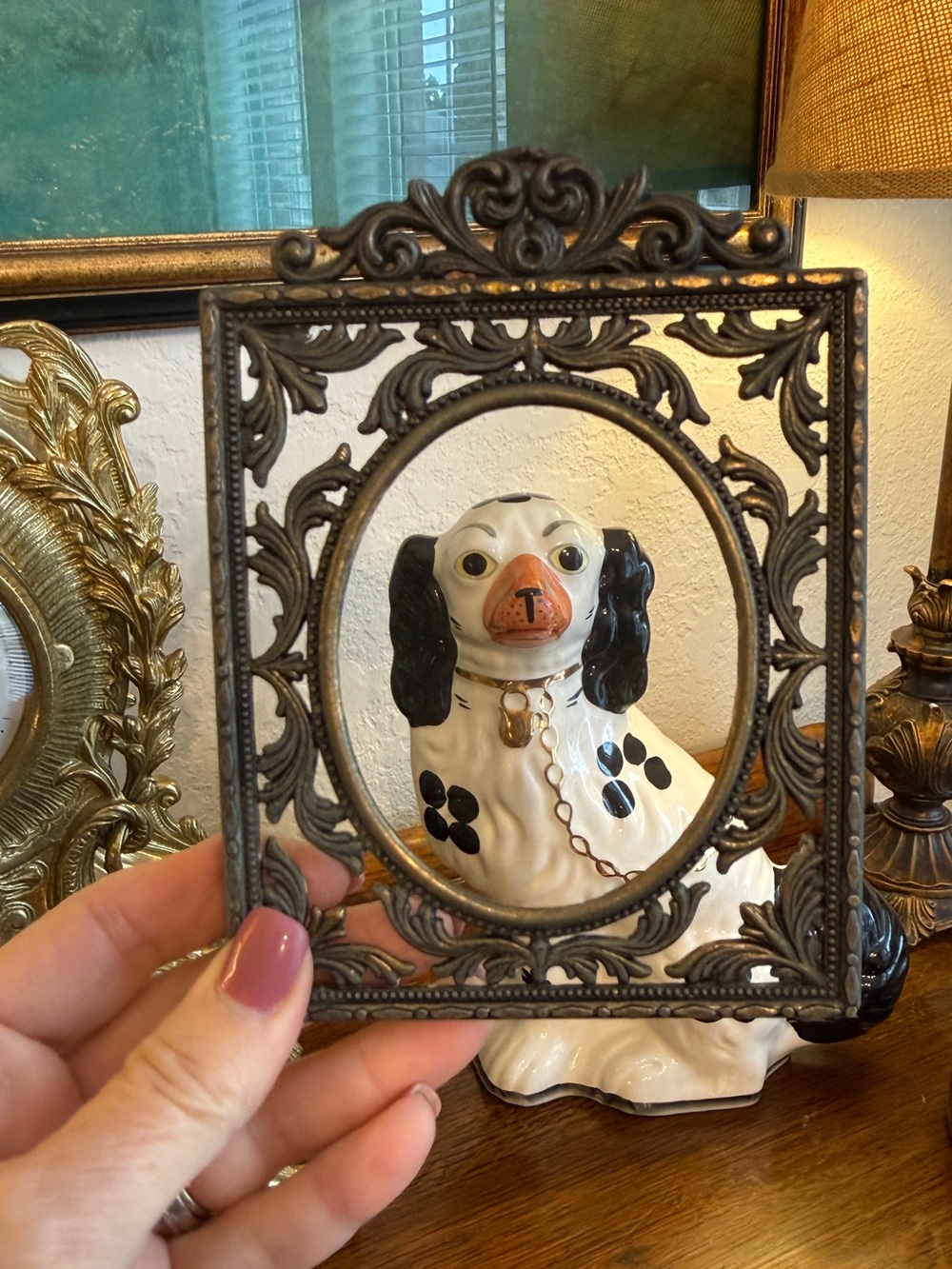 2 Vintage Italian Ornate Black and Bronze Decorative Picture Frame